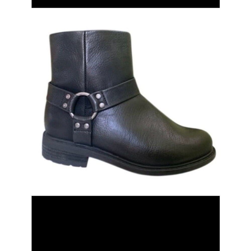 b.o.c. Born Concept Cole Harness Bootie Black Vegan Leather Size 7.5 W